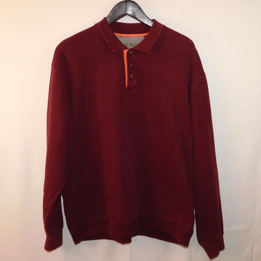 Orvis Pullover 3 Button Collared Pullover Sweatsh… - image 1